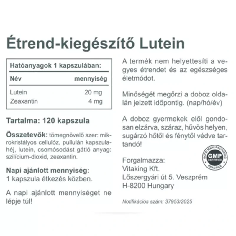 Vitaking Lutein 20 mg kapszula