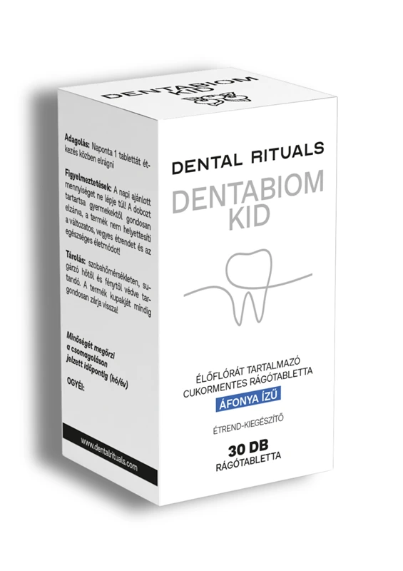 Dental Rituals Dentabiom KID élőflórát tartalmazó áfonya ízű cukormentes rágótabletta
