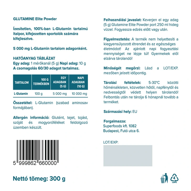 Superfoods GLUTAMINE Elite Powder italpor