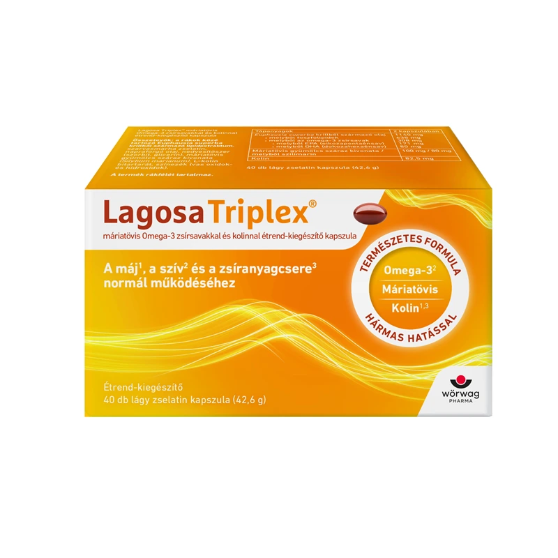 Lagosa Triplex® máriatövis Omega-3 zsírsavakkal és kolinnal étrend-kiegészítő kapszula