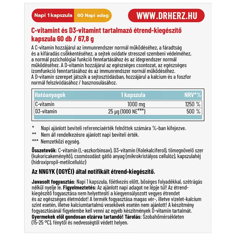 Dr. Herz C-vitamin 1050 mg PURE kapszula