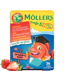 Möller’s Omega-3 halacska gumivitamin eper