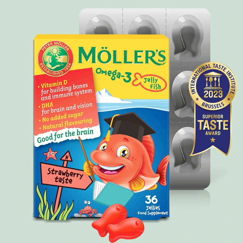 Möller’s Omega-3 halacska gumivitamin eper