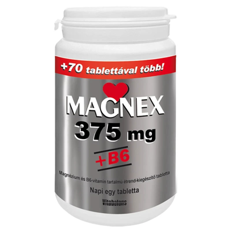 MAGNEX 375MG+B6-Vitamin tabletta - 180+70db