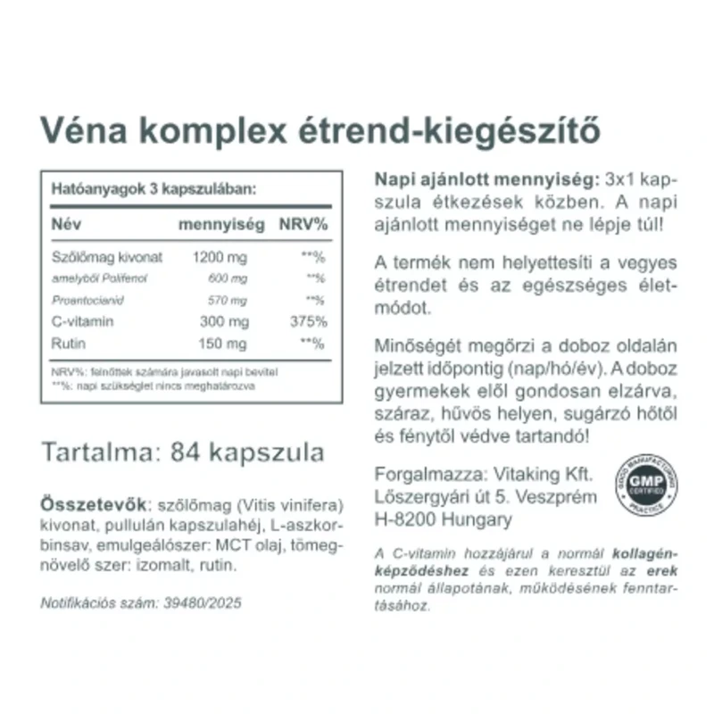 Vitaking Véna komplex kapszula