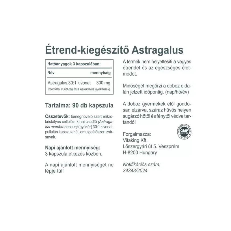 Vitaking Astragalus kivonat