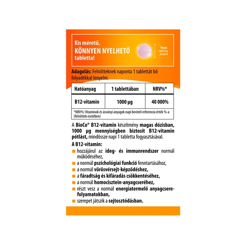 BioCo B12-vitamin 1000 mcg tabletta