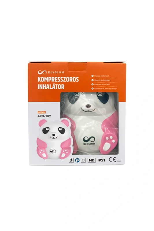 Elysium kompresszoros pink panda formájú inhalátor - AXD-302