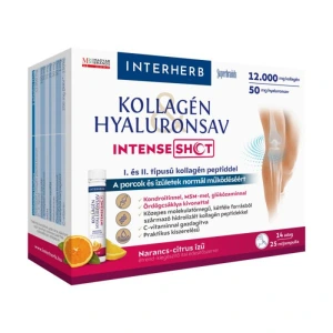 Interherb Kollagén Hyaluronsav Intense Shot Narancs-citrus ízű ampulla