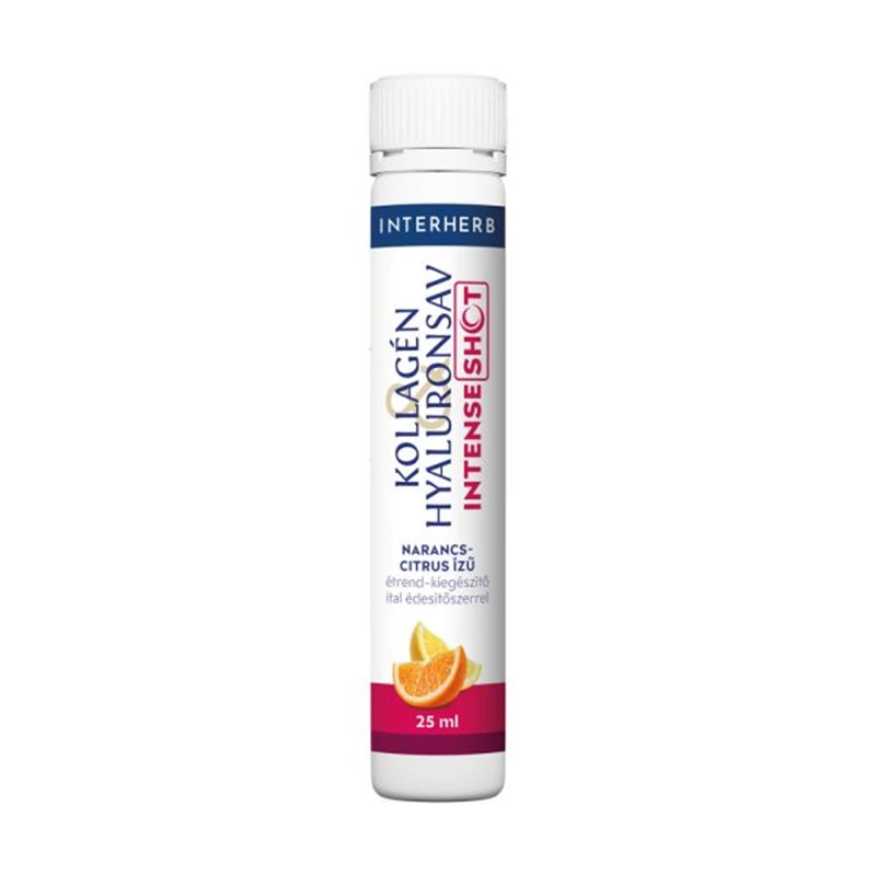 Interherb Kollagén Hyaluronsav Intense Shot Narancs-citrus ízű ampulla