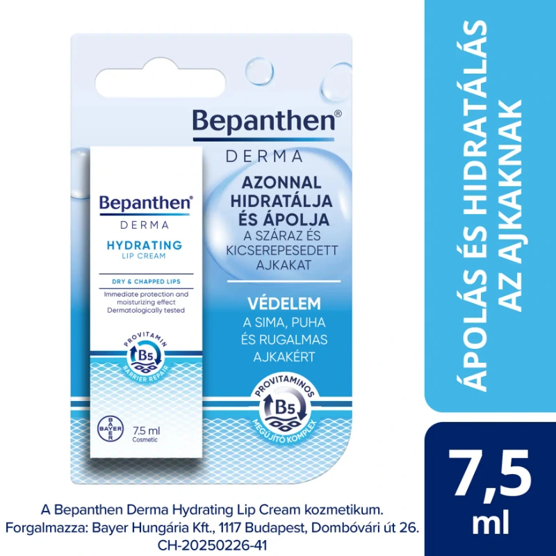Bepanthen Derma Ajakápoló Krém Hydrating Lip Cream