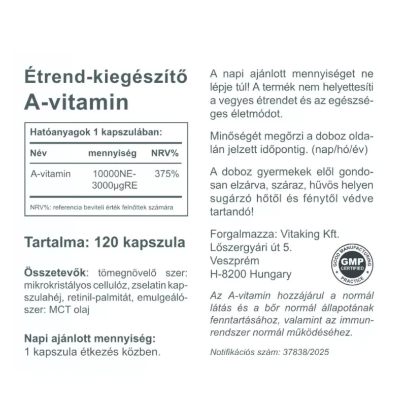 Vitaking A-vitamin 10000NE