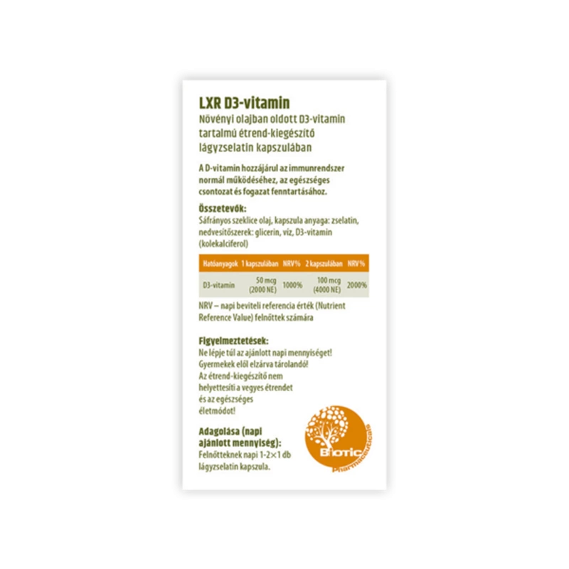 LXR D3-vitamin kapszula