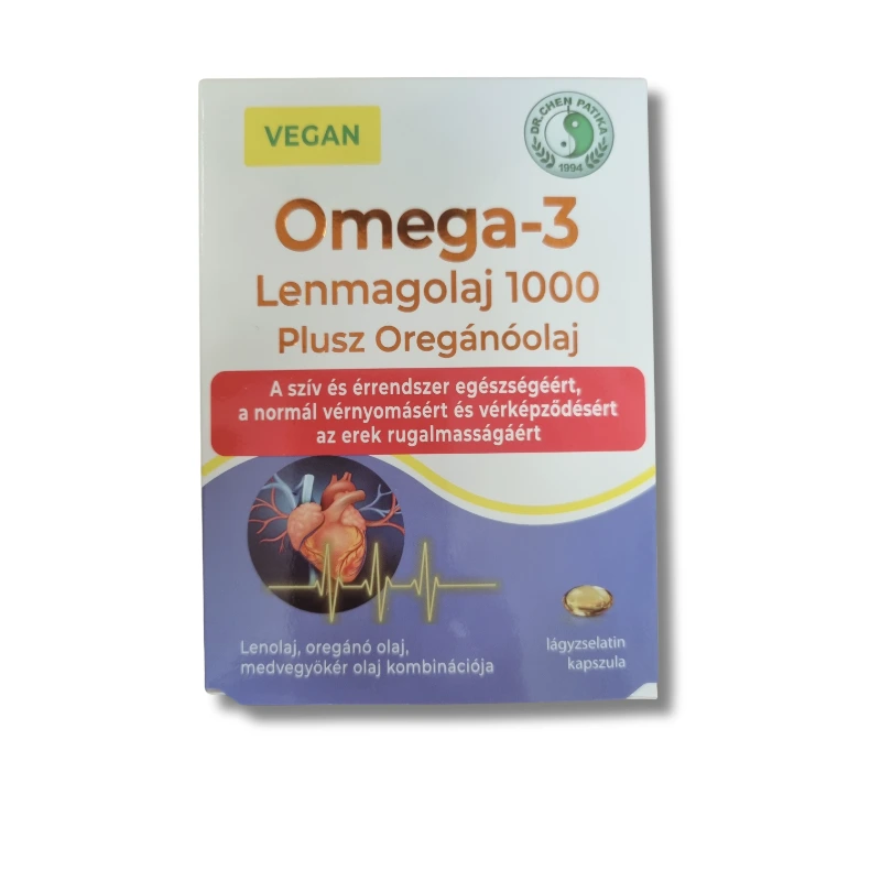 Dr. CHEN Vegan Omega-3 Lenmagolaj 1000 + Oregánóolaj kapszula