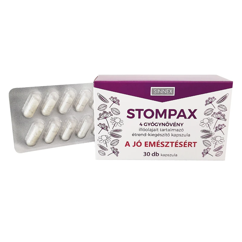 STOMPAX 4 gyógynövényt tartalmazó étrend-kiegészítő kapszula