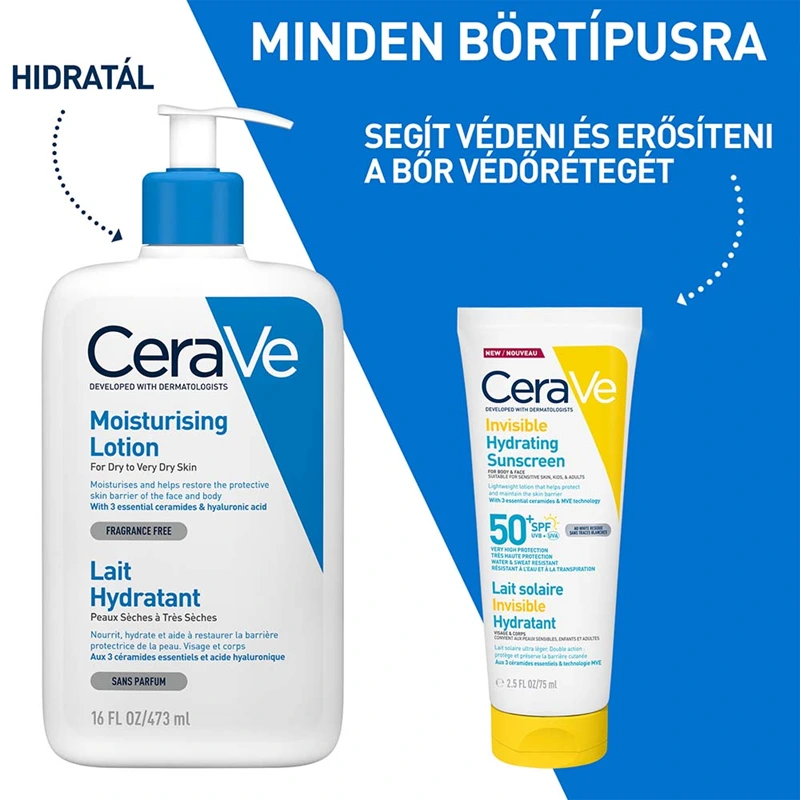 CeraVe Hidratáló fényvédő arcra és testre SPF50+