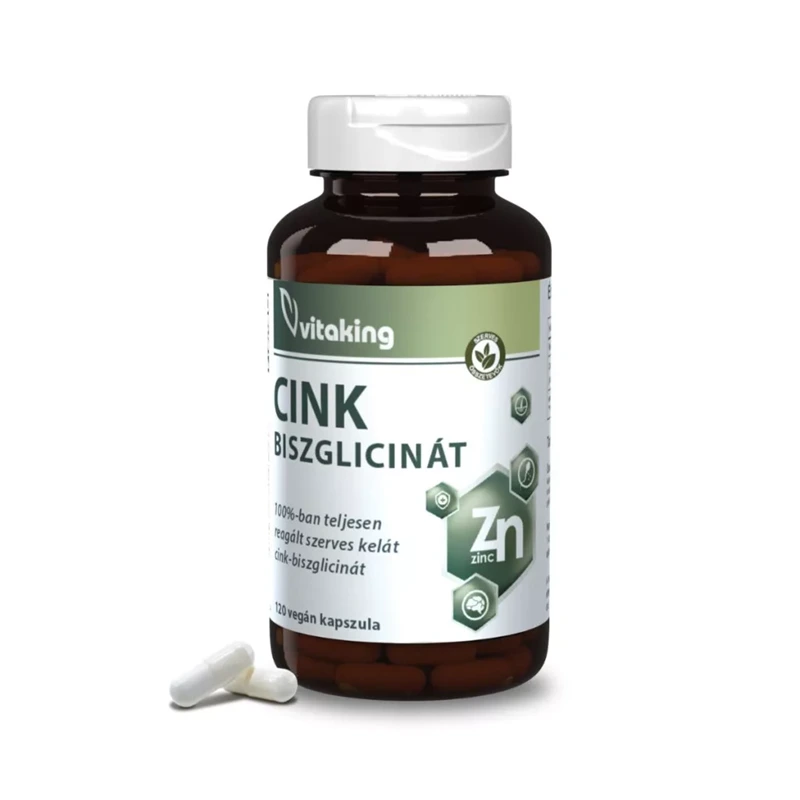 Vitaking Cink Biszglicinát 25 mg vegán kapszula