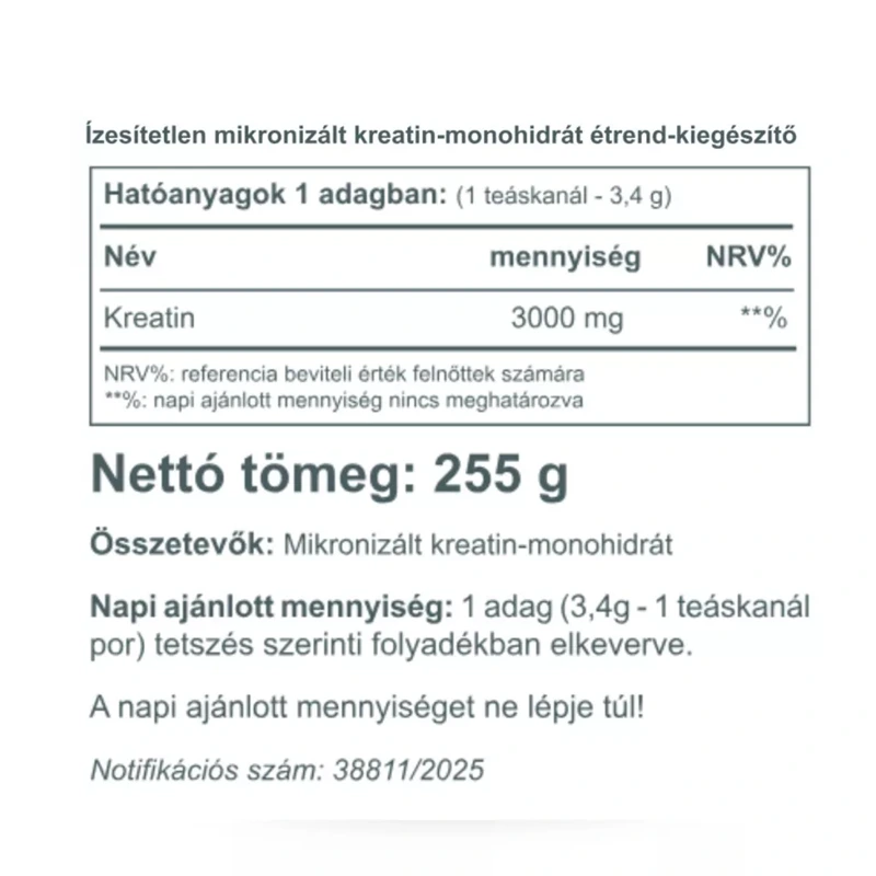 Vitaking 100% Kreatin monohidrát (natúr, mikronizált) dobozban