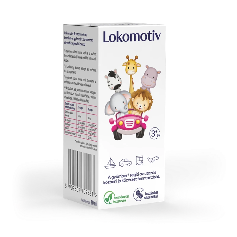 Lokomotiv B-vitaminokat, kamillát és gyömbért tartalmazó étrend-kiegészítő csepp