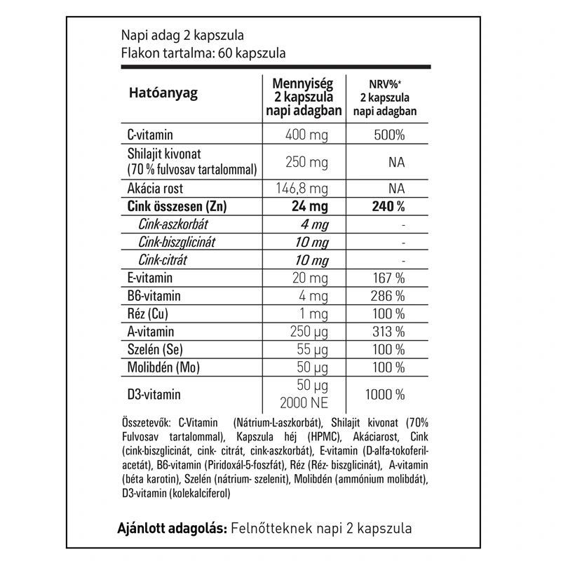 Hymato Cink 3 étrend-kiegészítő kapszula