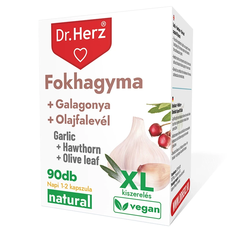 Dr. Herz Fokhagyma + Galagonya +Olajfa kapszula XL
