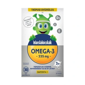 Marslakócskák Omega-3 lágy zselétabletta trópusi gyümölcs ízű