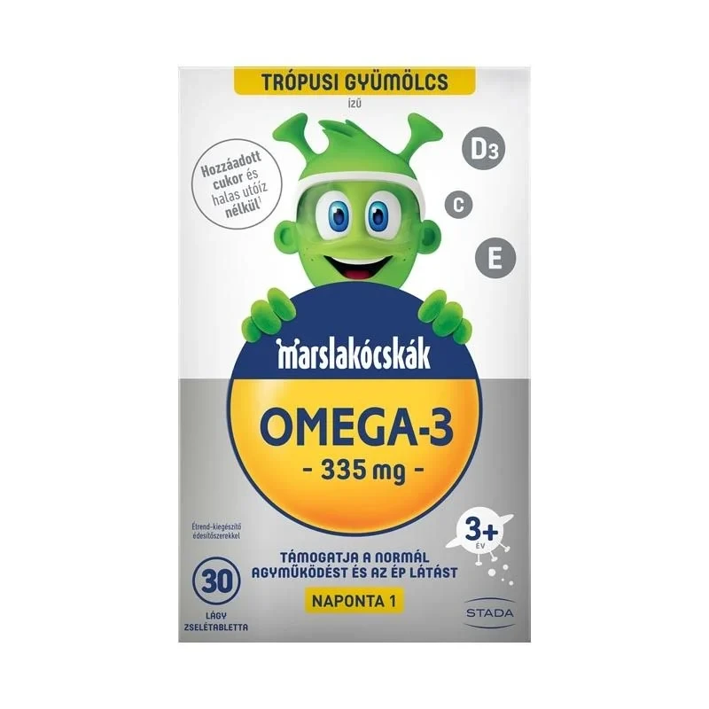 Marslakócskák Omega-3 lágy zselétabletta trópusi gyümölcs ízű