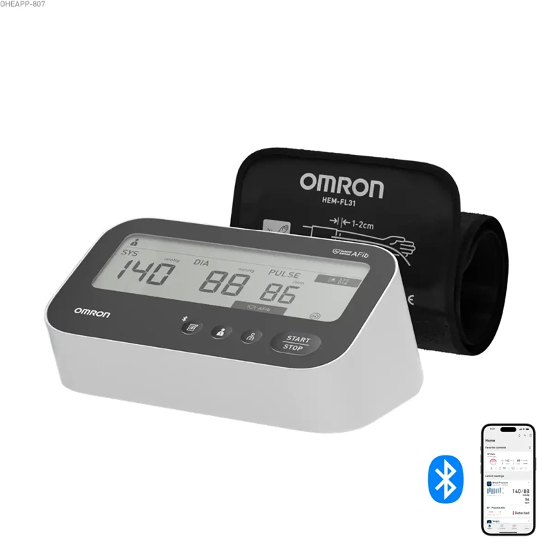 OMRON M4 Connect AFib felkaros okos-vérnyomásmérő Bluetooth adatátvitellel