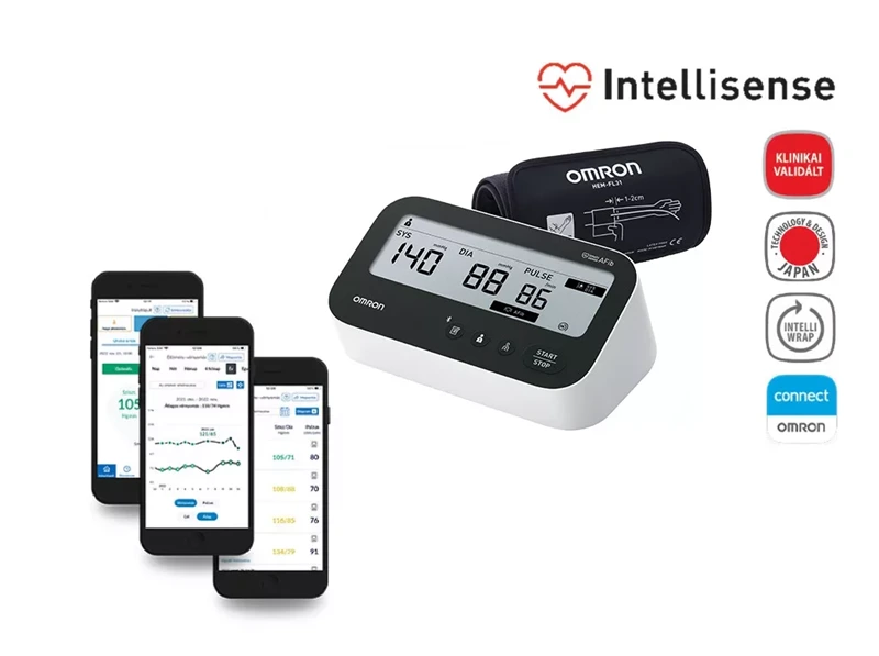 OMRON M4 Connect AFib felkaros okos-vérnyomásmérő Bluetooth adatátvitellel