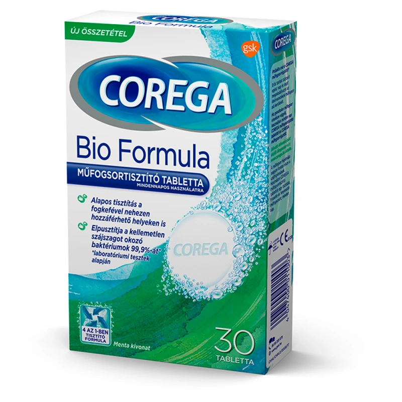Corega Tabs Bio Formula műfogsortisztító tabletta