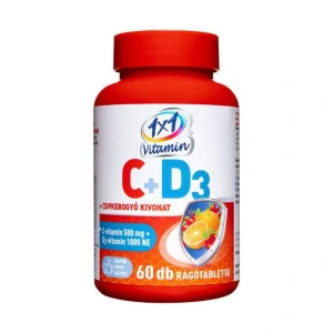 1x1 Vitamin C-vitamin 500mg + D3-vitamin 1000NE rágótabletta