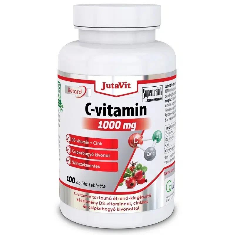 JutaVit C-vitamin 1000 mg Csipkebogyó+D3+Cink retard filmtabletta